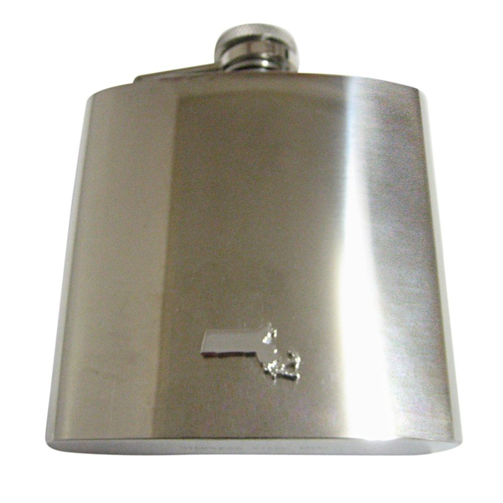 Massachusetts State Map Shape 6oz Flask - image 1